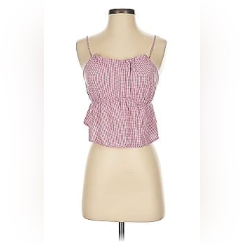 LA Hearts Cut-Out Back Halter Top - Pink/White Plaid (S)